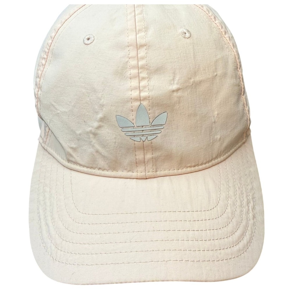 Adidas Originals‎ Peach Pink Reflective Trefoil Logo Adjustable Baseball Hat Cap